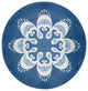 Ikat Mandala Chenille Rug, Blue, 5' Round
