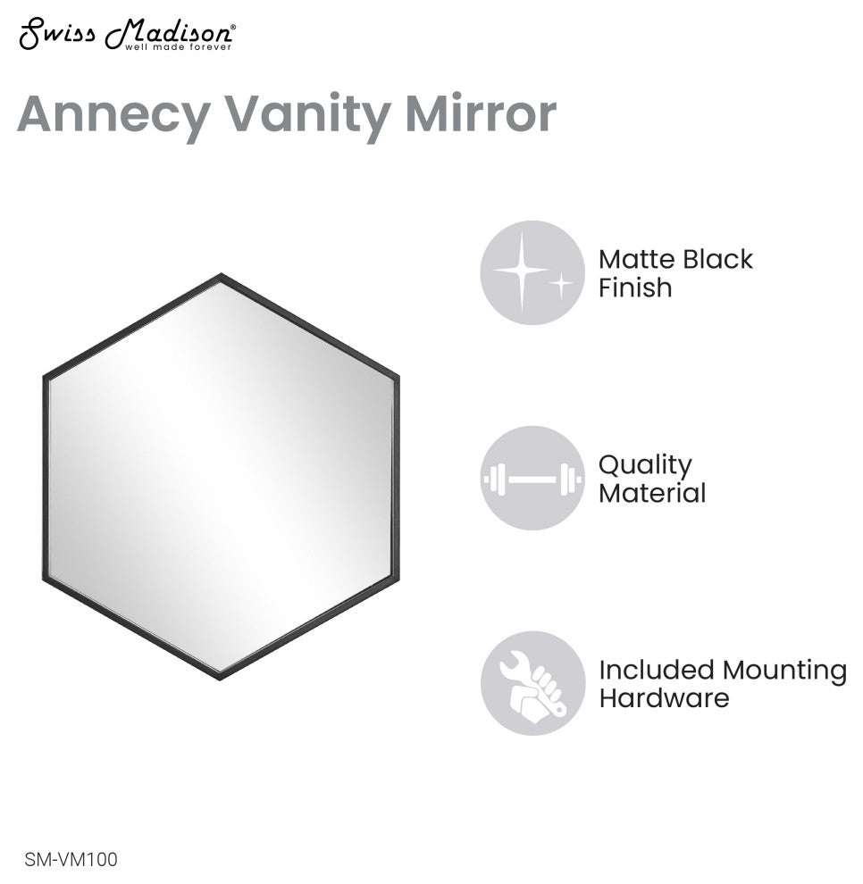 Annecy 39" Vanity Mirror, Phantom Black
