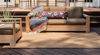 Unique Loom Light Brown Diamonds Outdoor 4'x6' Area Rug
