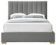 Pierce Linen Textured Fabric Upholstered Bed, Gray, Queen