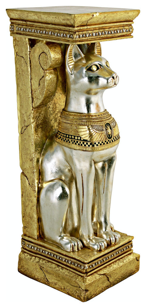 Egyptian Cat Goddess Bastet Pedestal Statue