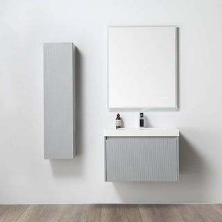 Floating Bathroom Vanity with Sink, Wall Mounted Vanity, Grey, 30" W/ Sink, Side Cabinet