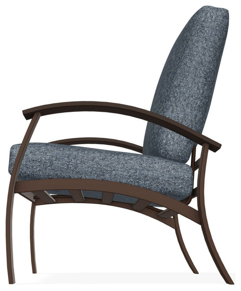 Belle Isle Cushion Deep Seating Outdoor Armchair, Restore Indigo/Kona