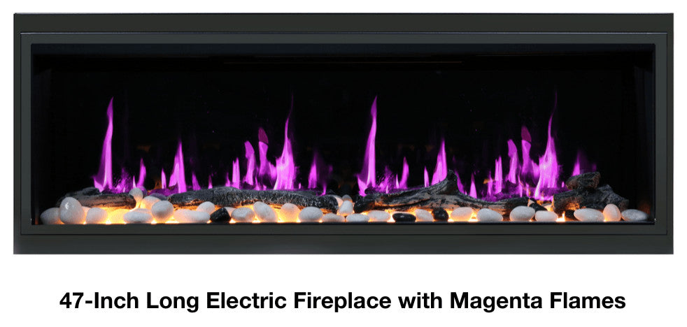 Litedeer Homes Latitude Built-in Smart Electric Fireplace With 1" Trim, 55" Wide