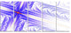 Blue Fractal Cross Design, Abstract Canvas Art Print, 60"x28", 5 Panels