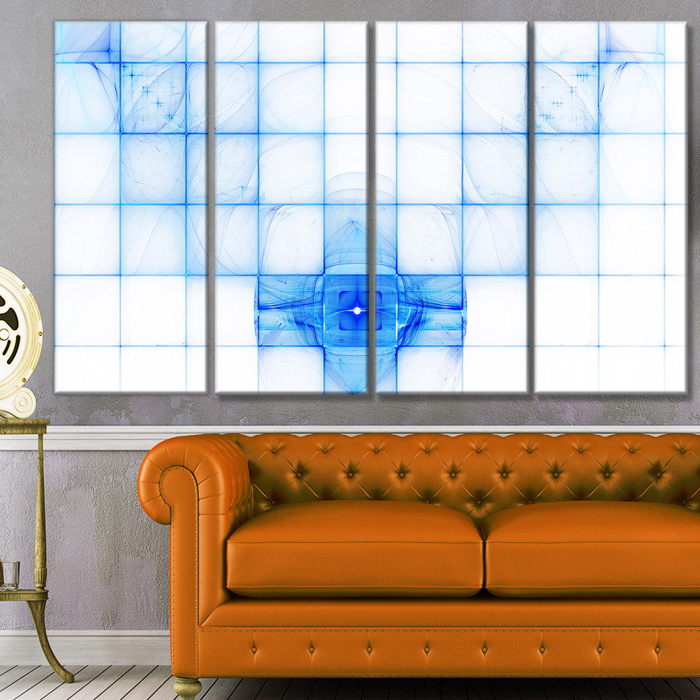 Bat Outline on Radar Screen, Abstract Canvas Art Print, 48"x28", 4 Panels