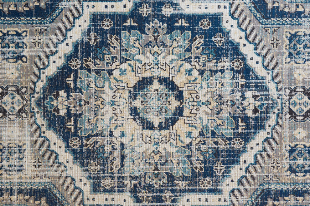 Weave & Wander Kezia Rug, Classic Blue/Opal Gray, 7ft-9in x 10ft-6in