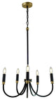 WAREHOUSE OF TIFFANY'S WTY750 Cecily 21 in. 5-Light Indoor Black and Gold Finish