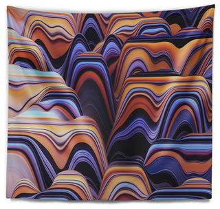 Abstract Mountains 3D Texture Abstract Wall Tapestry, 80"x68"