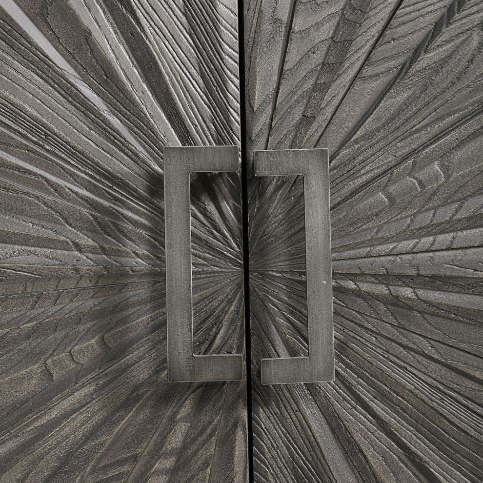 Uttermost Shield Gray Oak 2 Door Cabinet 25085