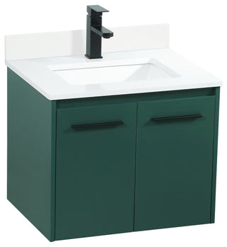 Home Living 24" Single Bathroom Vanity, Green With Backsplash