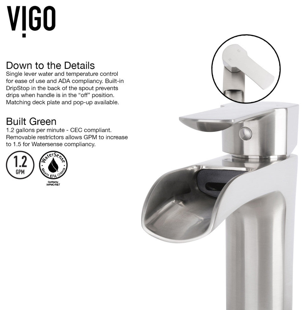 Giovanni 17"L x 17"W Glass Vessel Sink and Niko 11"H Faucet Set