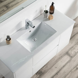 Blossom Valencia 48" Vanity Set, Glossy White, No Mirror, Single