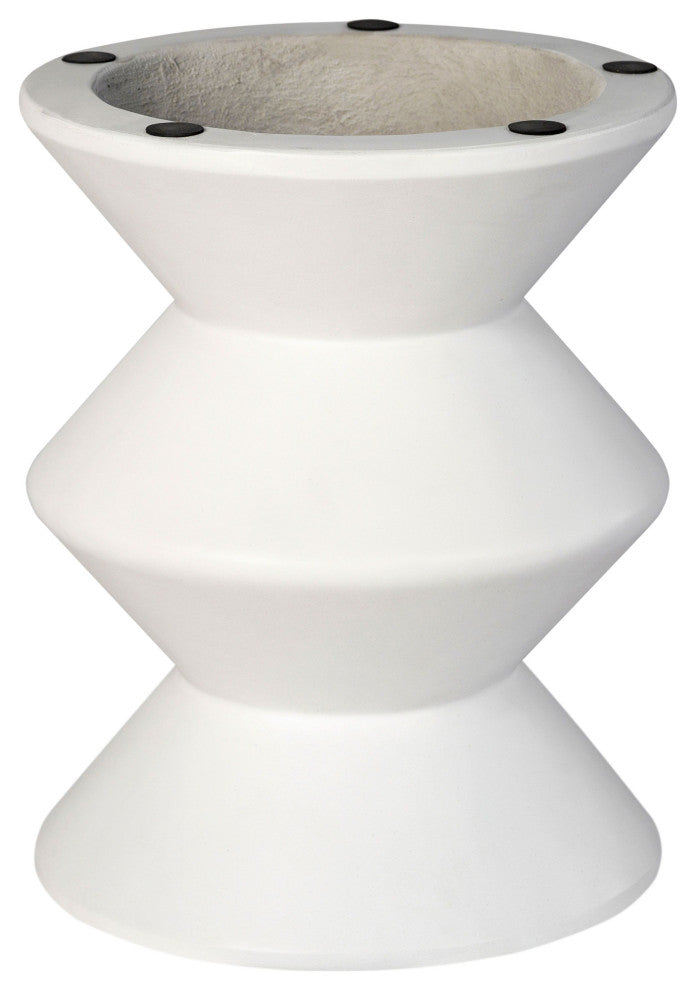Misha Concrete Inverted Side Table, White
