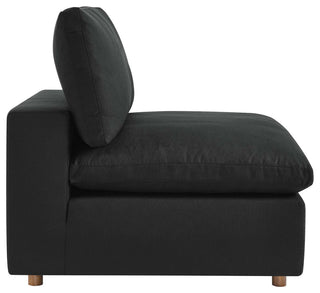 Commix Down Filled Overstuffed 6-Piece Sectional Sofa, Black