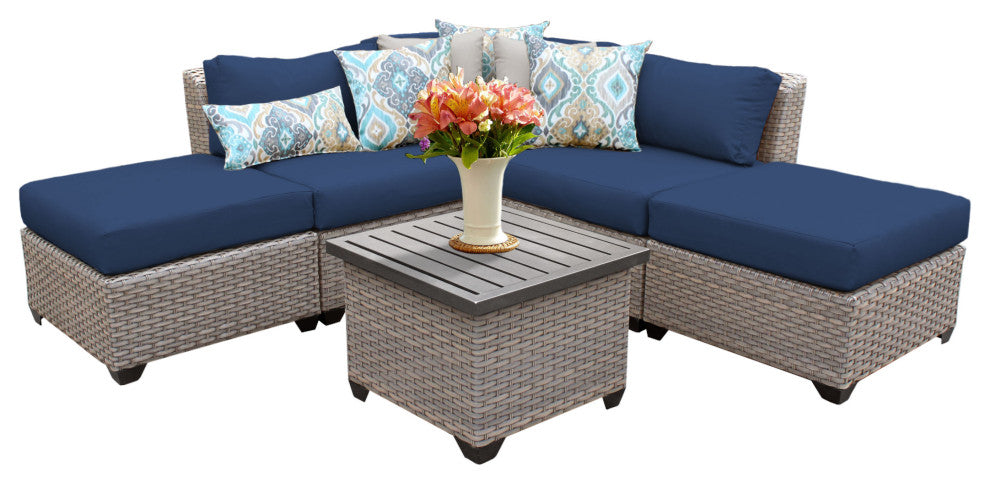 Florence 6 Piece Outdoor Wicker Patio Furniture Set 06f