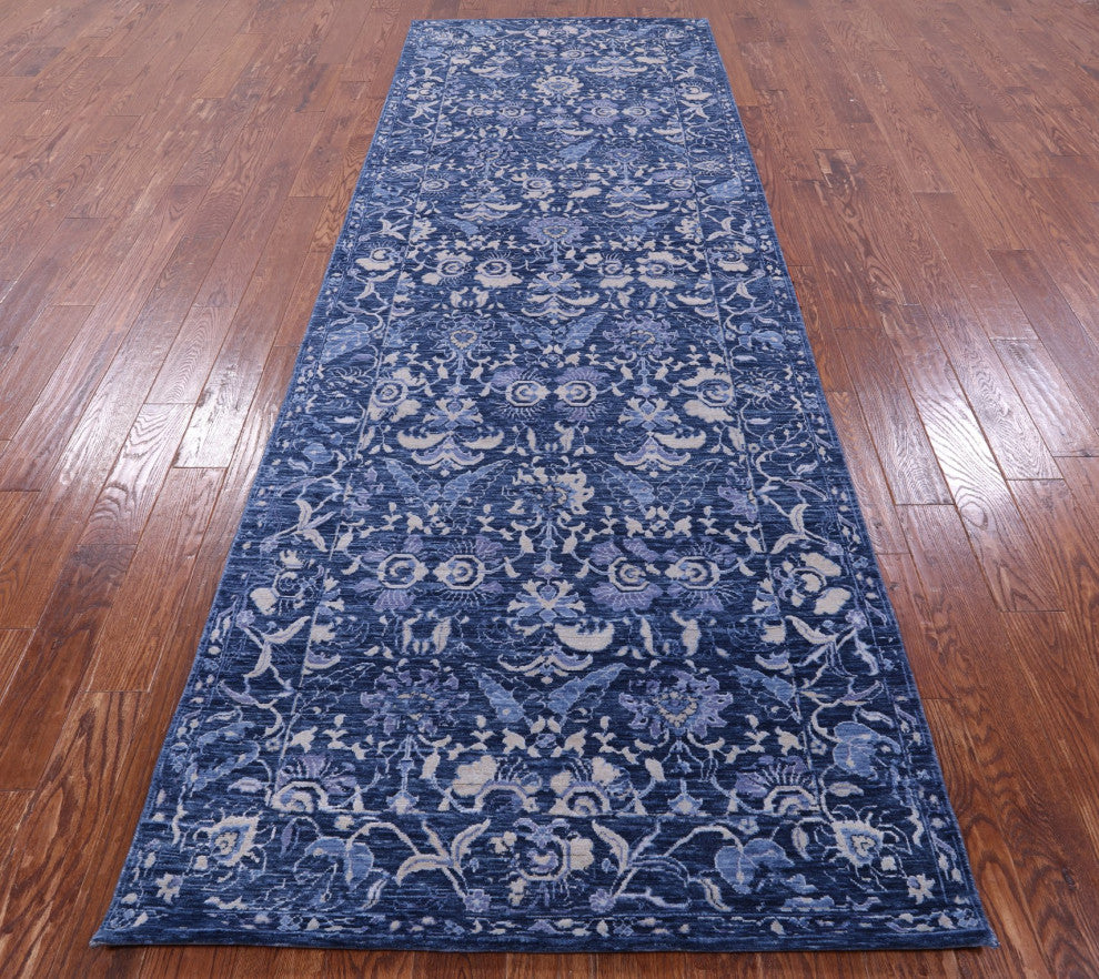 Runner Modern Handmade Wool Rug 4' 1" X 11' 10" Q11899