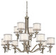 Chandelier 12-Light, Antique Pewter