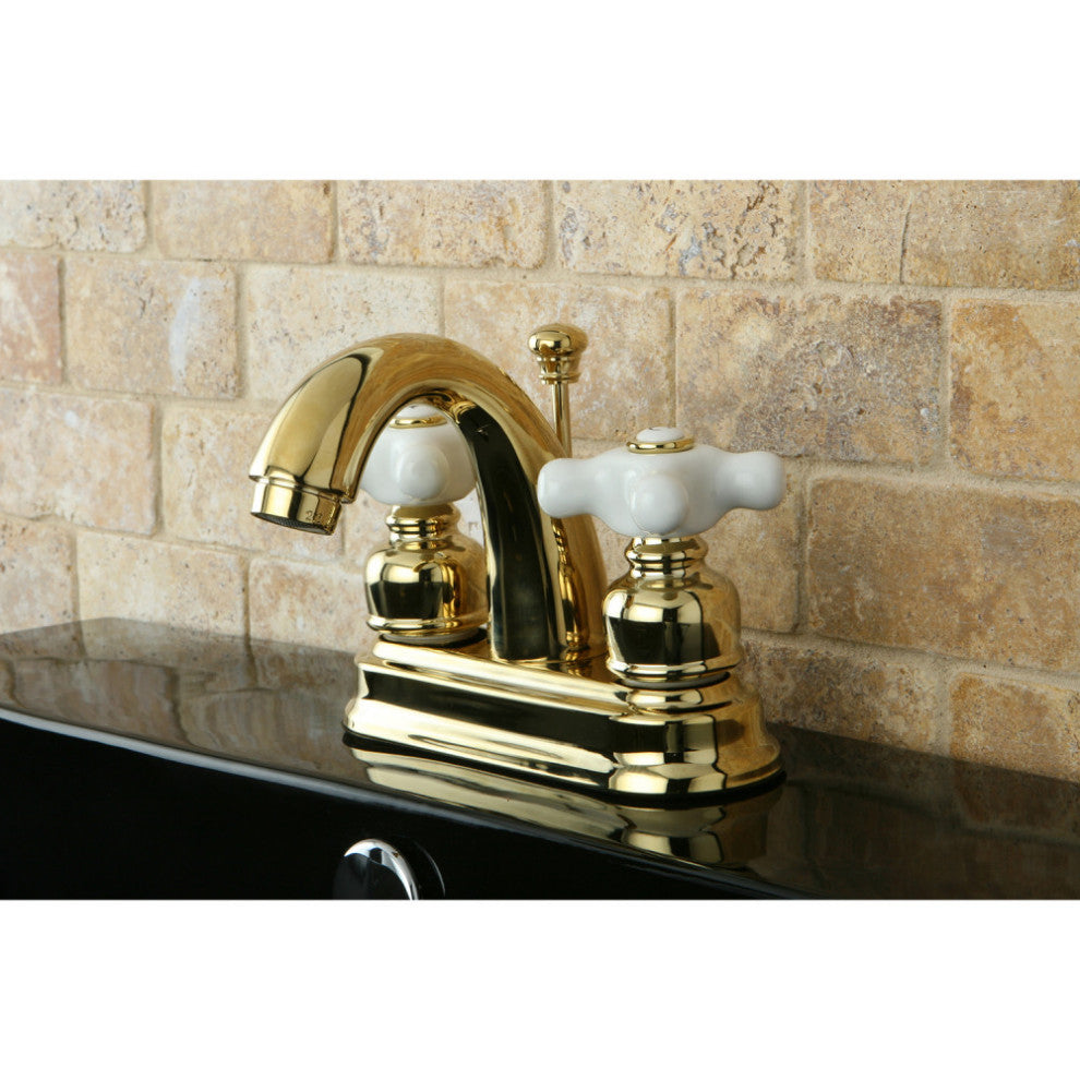 Kingston Brass 4" Centerset Bathroom Faucet, Polished Brass