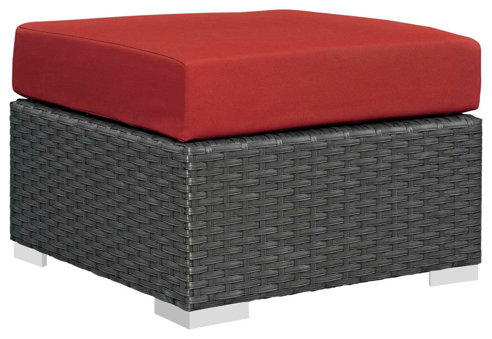 Sojourn Outdoor Patio Sunbrella® Ottoman EEI-1855-CHC-RED