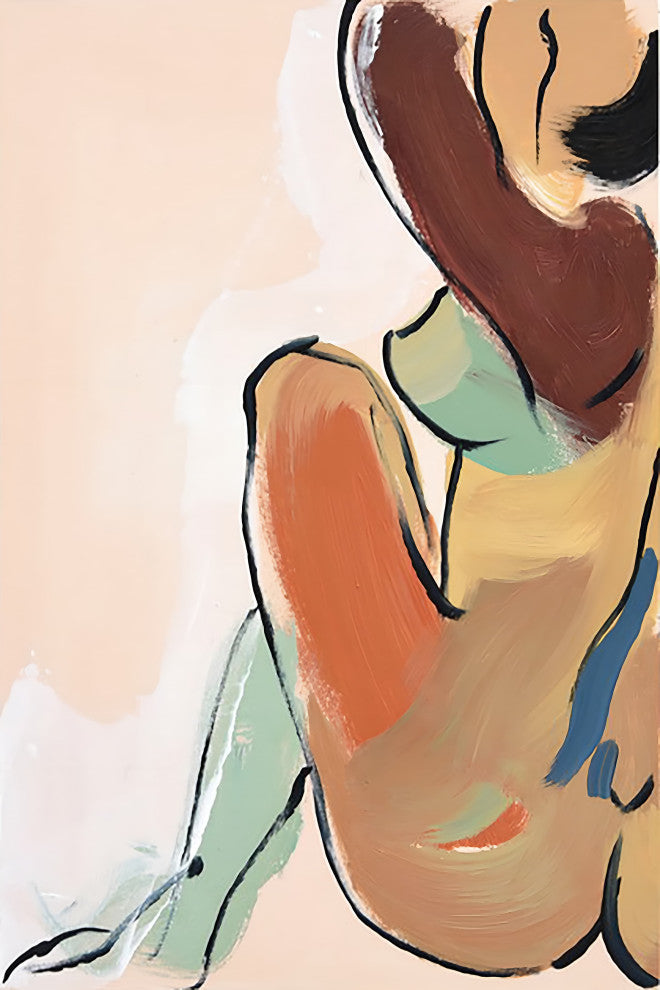 Contemplative Hues - Abstract Figure Art