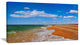 "Green Waters On Winter Day Beach" Seashore Canvas Print, 40"x20"