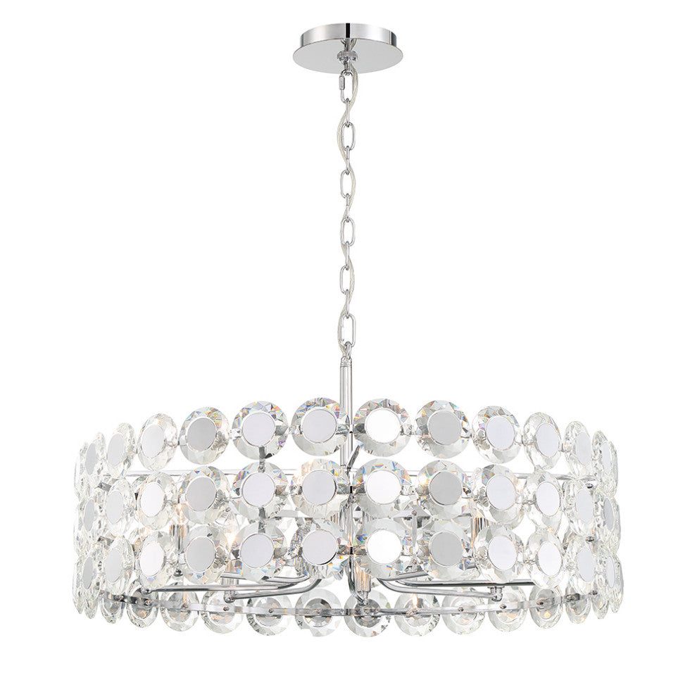 Perrene 8-Light Chandelier, Chrome
