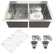 Stainless Steel Topmount Double Bowl Kitchen Sink with Accessories