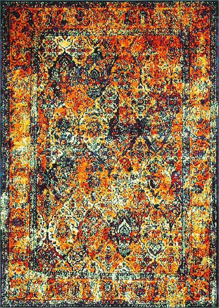 Transitional Bianco 9'x12' Rectangle Sunburst Area Rug