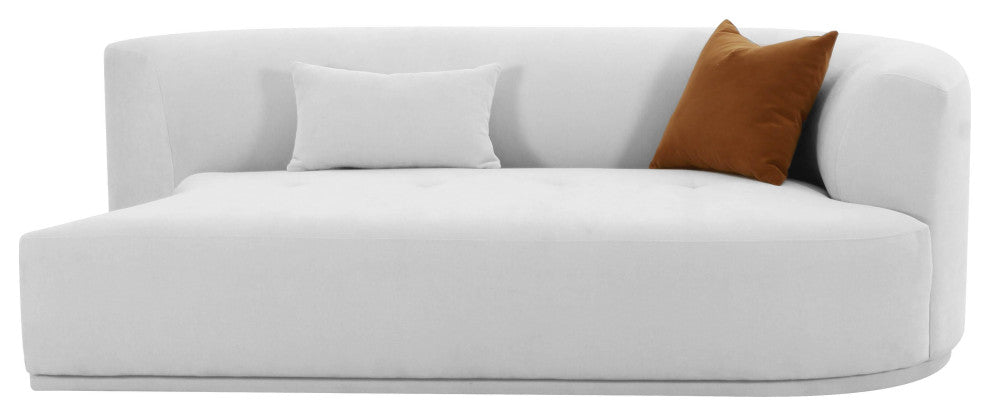 Fickle Grey Velvet Modular RAF Loveseat - Grey