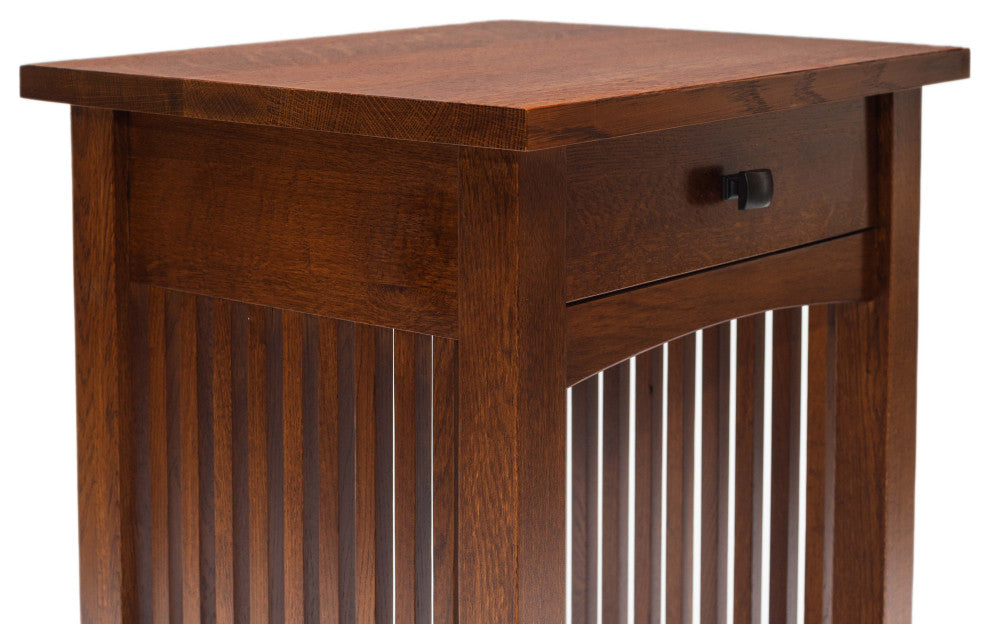 Mission Style Solid Oak 1-drawer Nightstand, Bedside Table