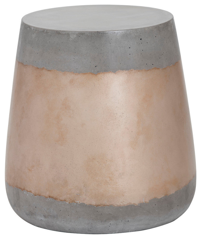 Aries Side Table, Concrete, Gold