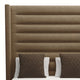 Nativa Interiors Aylet Horizontal Channel Tufted Bed, Brown, King, High Headboard