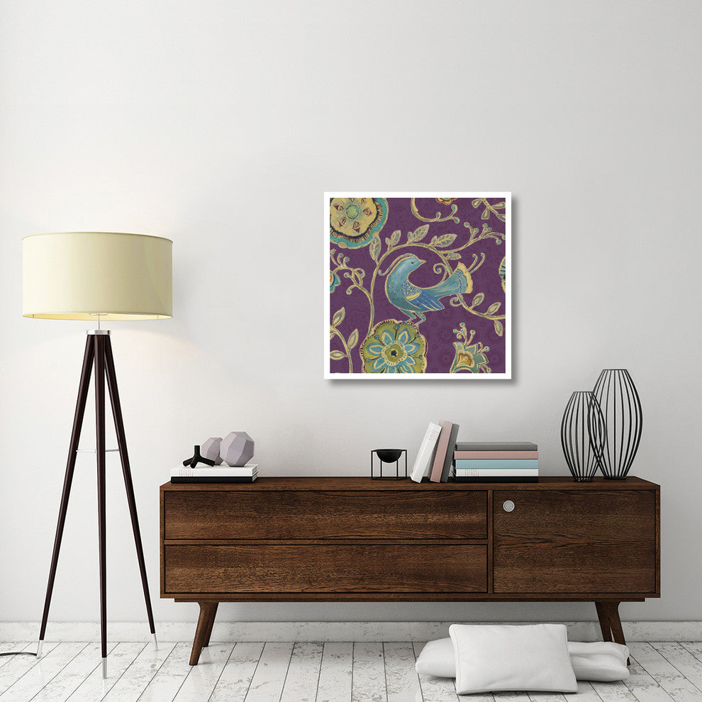 "Bohemian Wings IX Aubergine" Digital Paper Print by Daphne Brissonnet, 32"x32"