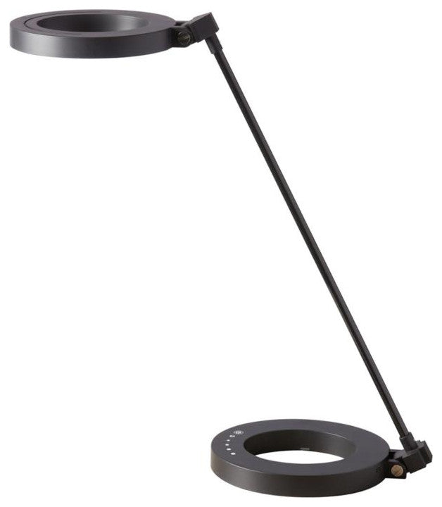 Dainolite 1 Light 14" Freestanding LED Desk Lamp Portable in Black, DLED-202T-BK
