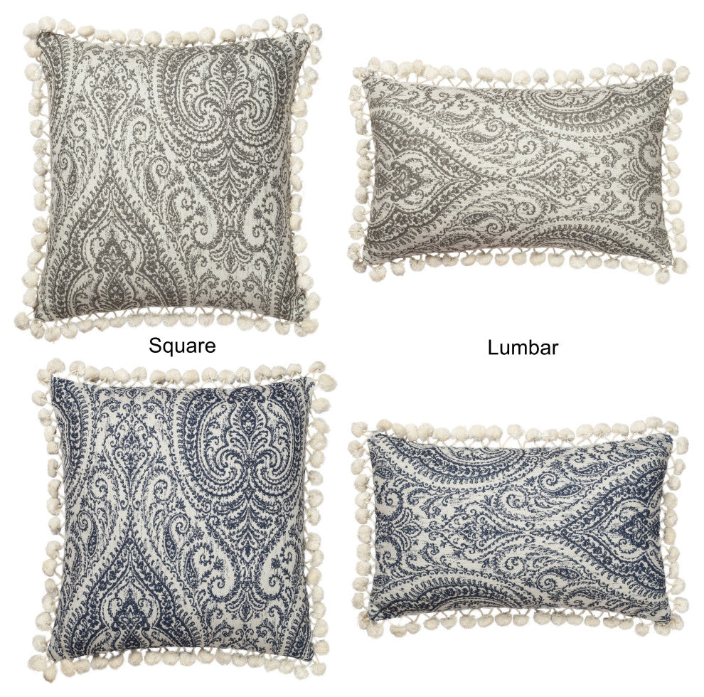 Linum Home Textiles Anchor Decorative Pillow Cover, Gray, Lumbar