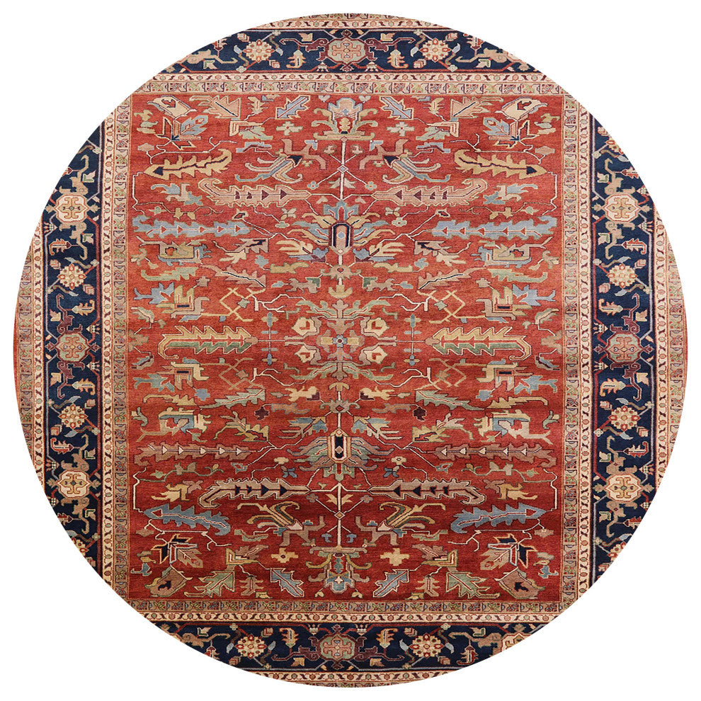 Ahgly Company Indoor Round Mid-Century Modern Area Rugs, 7' Round