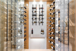 W Series Wine Rack 4 Wall Mounted Metal Bottle Storage, Gunmetal, 24 Bottles (Double Deep)