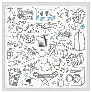 "It's Laundry Day" Framed Painting Print, 18x18