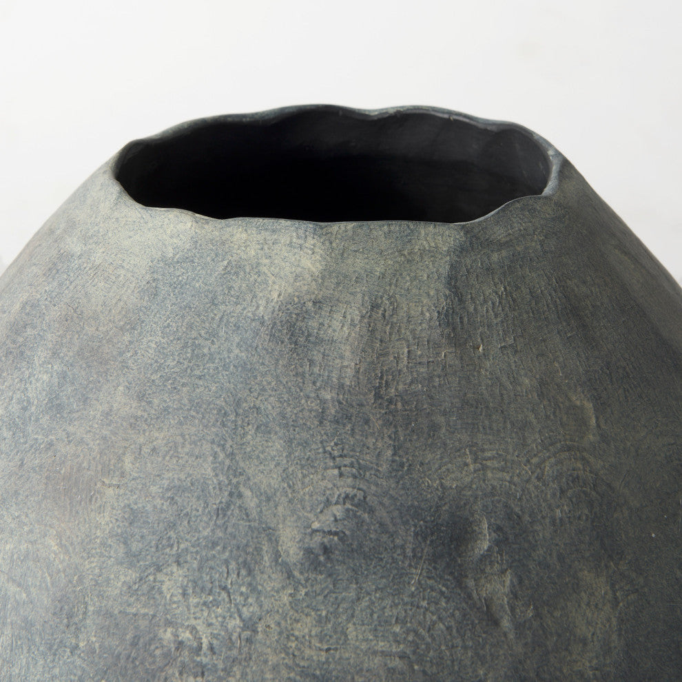 Gobi 20Lx23H Small Gray Ceramic Oval Vase