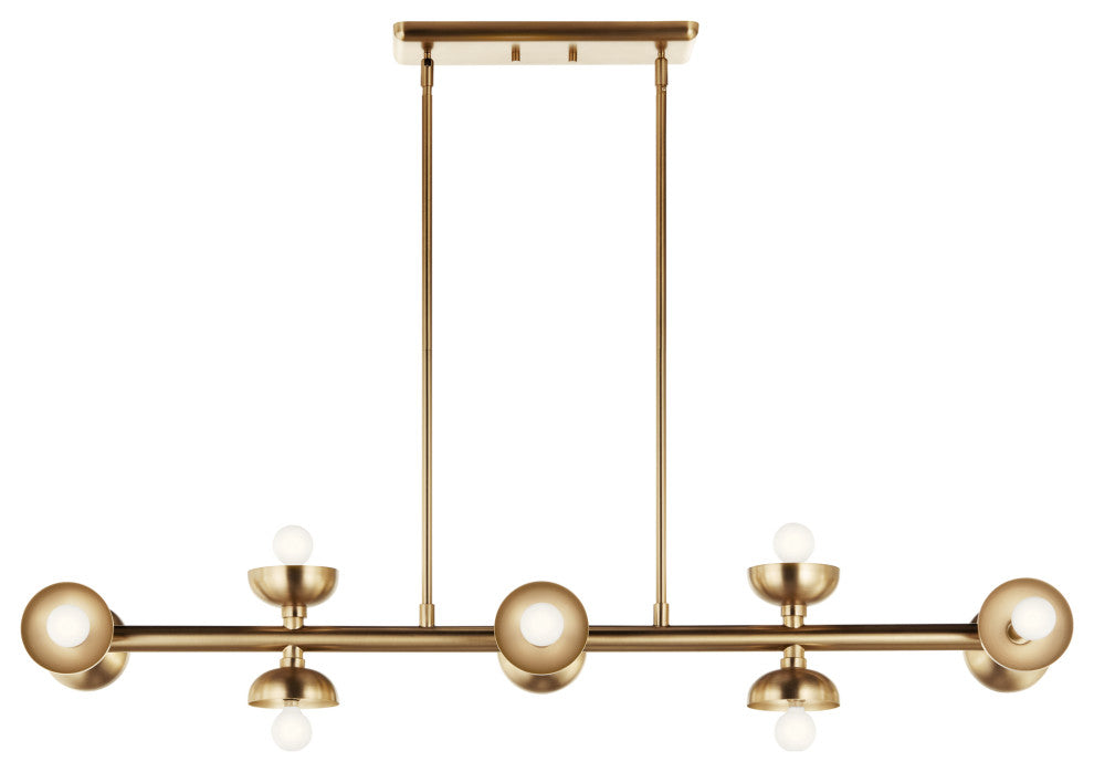 Palta 48" 10 Light Linear Chandelier, Champagne Bronze