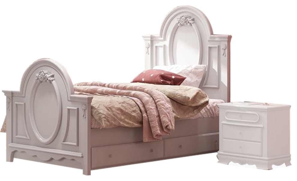 ACME Flora Full Bed, Poster, White Finish