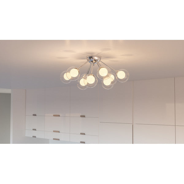 Spellbound 9-Light Semi-Flush Mount, Polished Chrome
