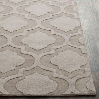 Central Park Solid and Border Taupe, Mauve Area Rug, 9'x12'