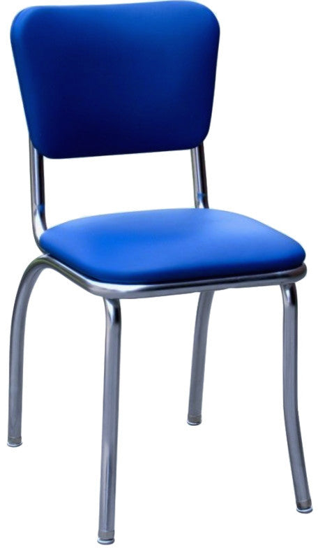 Retro Home Upholstered Dining Chair, Royal Blue