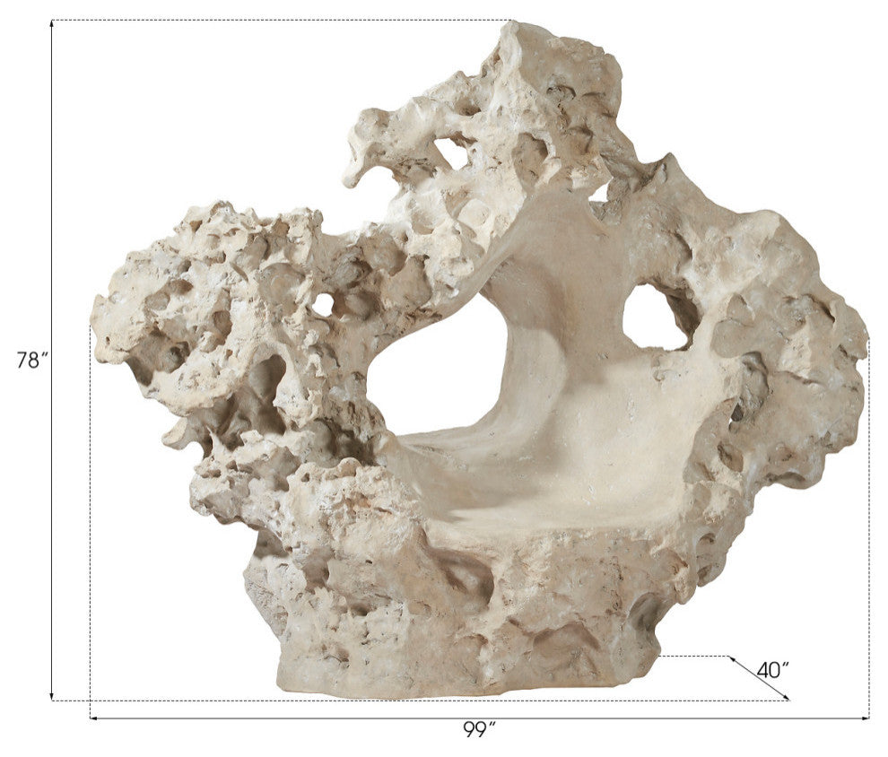 Colossal Cast Stone Sculpture With Seat, Roman Stone