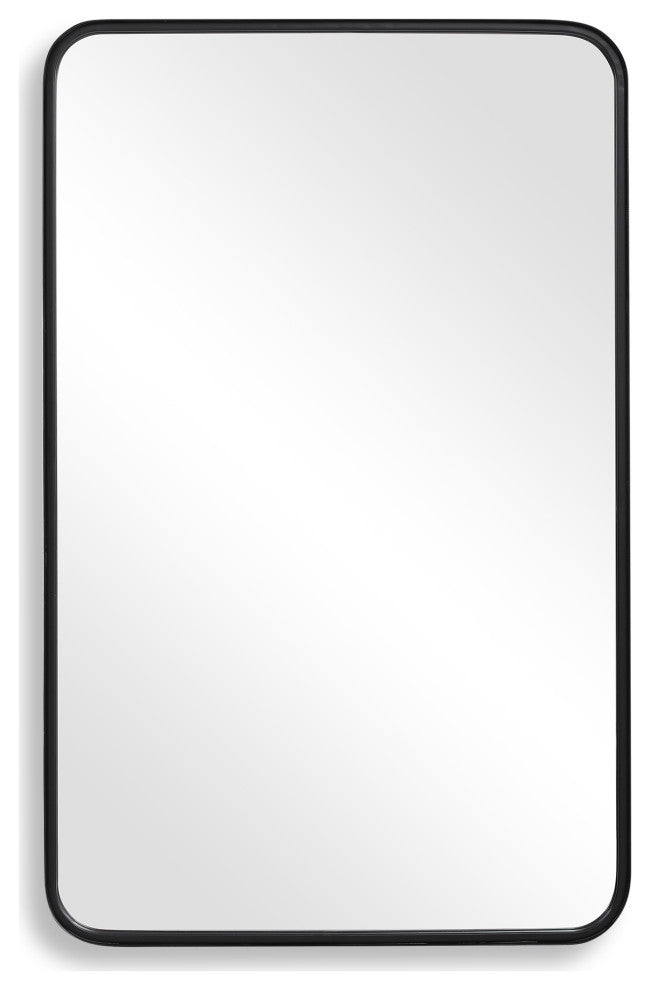 38" Industrial Black Metal Mirror