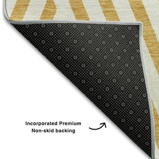 Premium Machine Washable Mayfield AMF550 Gold 5' x 7'6" Rug
