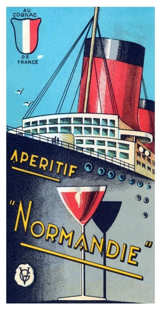 "Aperitif Normandie" Digital Paper Print by Vintage Booze Labels, 20"x38"