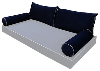 STYLE V2 Twin Velvet ContrastPipe Indoor Daybed Bolster Pillow |COVER ONLY|AD373